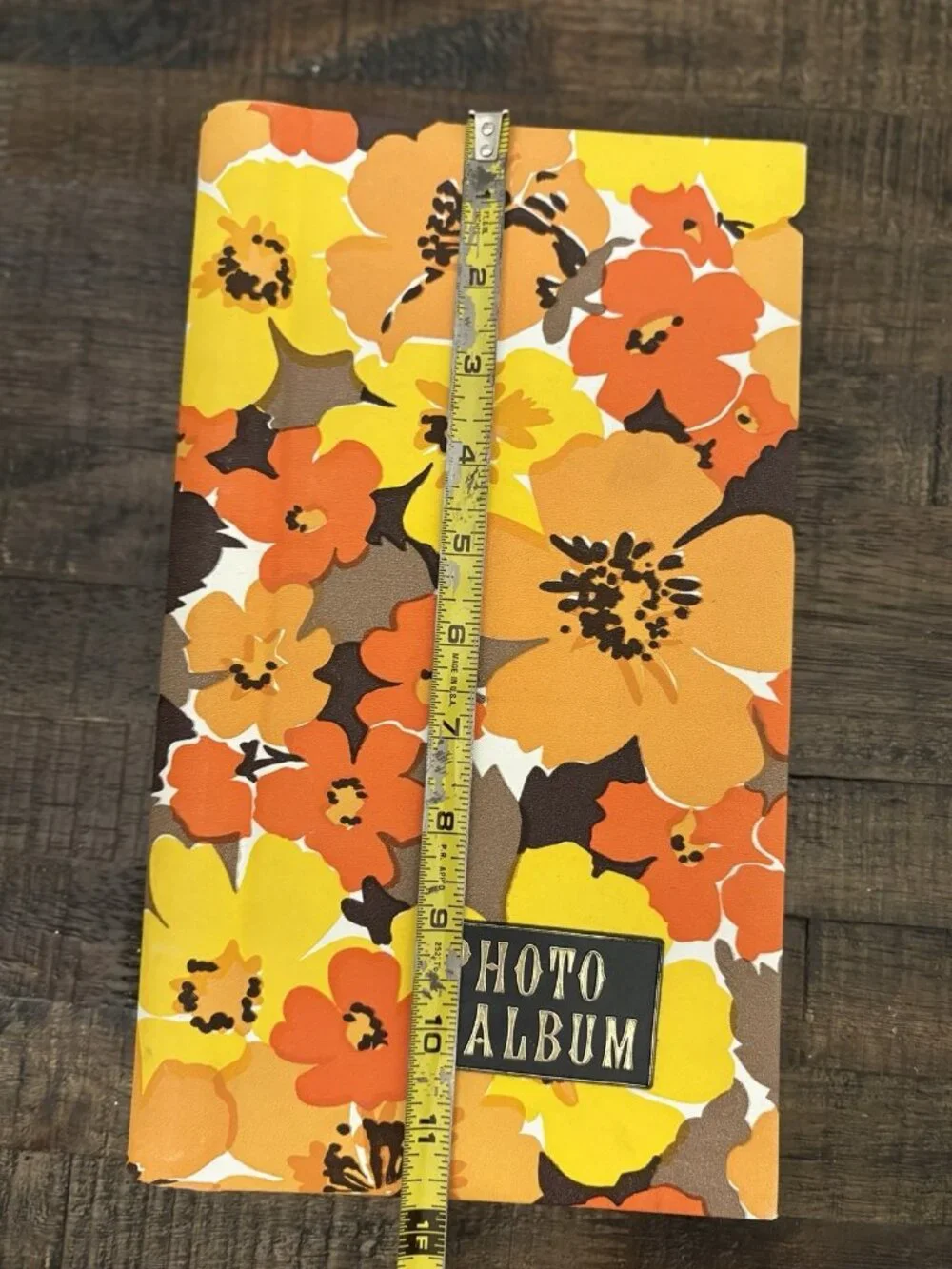 Vintage Photo Album Fabric Floral Orange Yellow